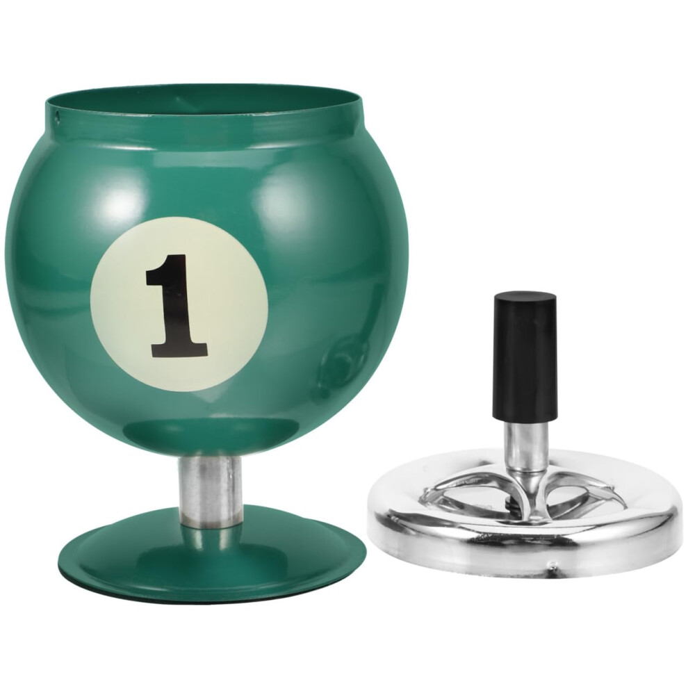 Windproof Rotating Metal Ashtray â Creative Billiards Design for Indoor and Outdoor Smoking