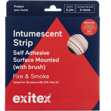 (White) Exitex 5.2m Intumescent Strip Fire Smoke Door Seal Self Adhesive Surface Mounted