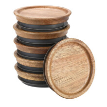 Set van 6 Houten Opbergdeksels met Allemaal Verzegeld, Houten Deksels voor Bal, Kerr-Potten, Materiaal van Voedingskwaliteit, Luchtdicht voor Potten