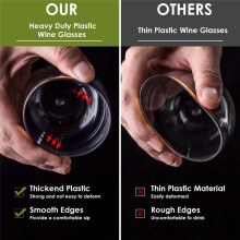 Disposable Stemless Wine Glasses, Plastic Wine Cups, Whiskey Cocktail Glasses, Clear Drinking Glasses for Party