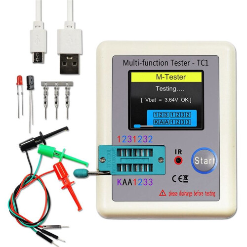 -TC1 TC1 Display Multifunctional TFT Backlight Transistor Tester for Diode Triode Capacitor Resistor Transistor 1