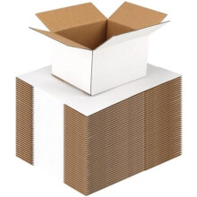 Shipping Boxes 5X4X3 Set of 40, White Corrugated Cardboard Box for Mailing Business Packaging