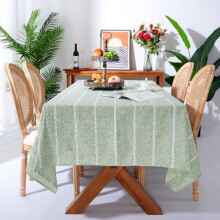 Boho Farmhouse Tablecloth 60" x 104" Sage Green