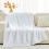 Flannel Fleece Throw Blanket Queen Size White 4