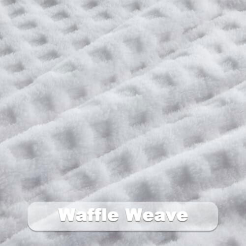 Flannel Fleece Throw Blanket Queen Size White 1