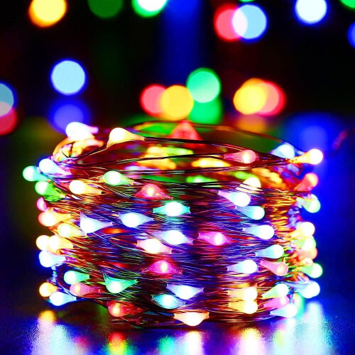 Ηλιακά φωτιστικά σε σειρά LED 16ft50, αδιάβροχα φωτάκια νεράιδας από χάλκινο σύρμα με 1