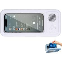 Waterproof Speaker Phone Holder White IPX4 360 Rotatable