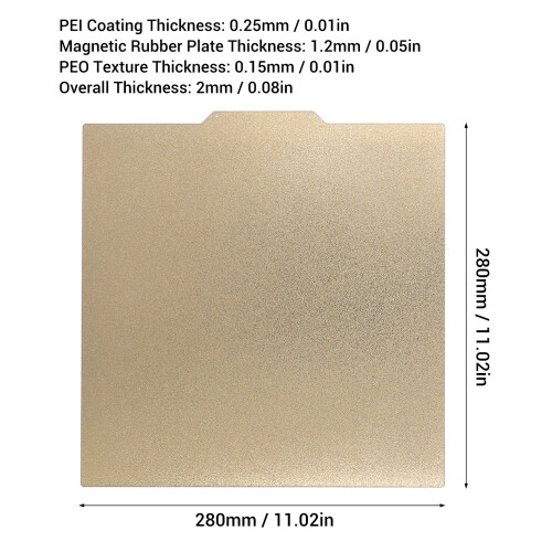 Plaque d'impression PEI PEO 280x280mm à double face Ender 7 1