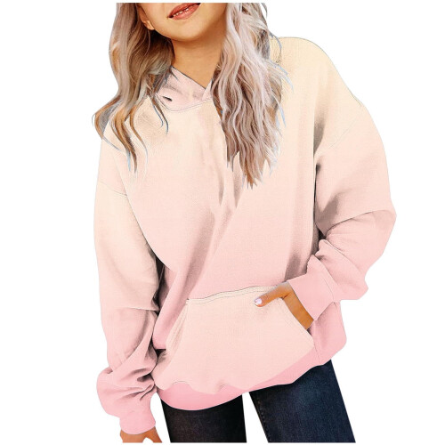 Φούτερ με κουκούλα preppy Y2K για κορίτσια 4T–9Y, Πουλόβερ με στρογγυλή λαιμόκοψη και