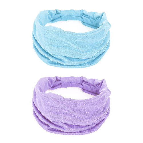 Fasce per capelli larghe in stile boho da donna, in cotone, confezione da 2
