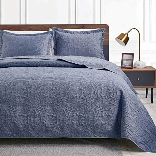 Full/Queen dynesett blå – lett polyester