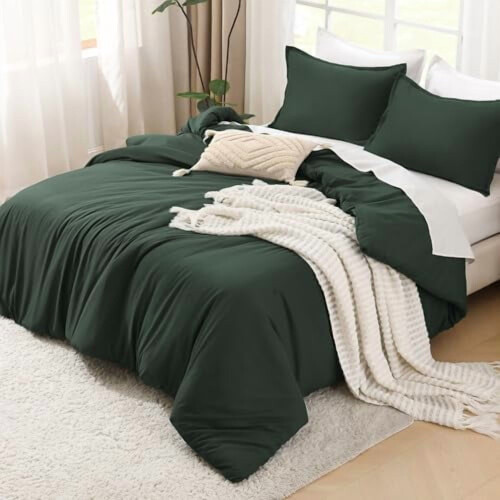 Bosgroene boho dekbedset voor kingsize bed 1