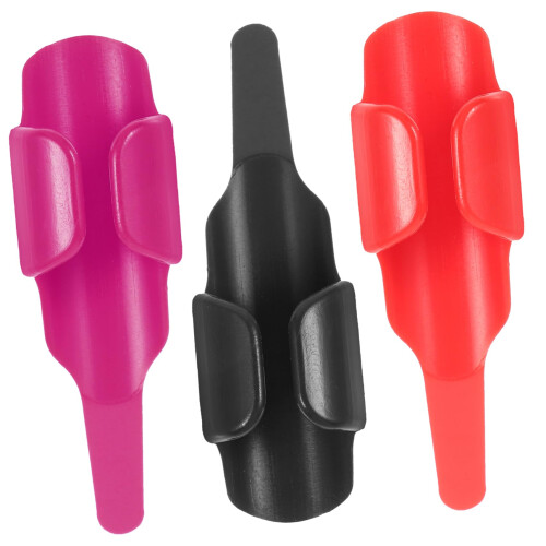 3Pcs Durable Finger Protector for Sewing and Knitting with Ergonomic Thread Controller Purple Black Red