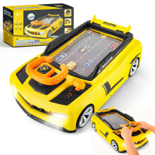 Simulation Racing Car Game Toy for Kids Interactive Driving Game with Steering Wheel Sound Lights Perfect Gift for Toddlers Hand-Eye Coordination Play