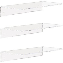 Clear Acrylic Floating Shelf 12 Inch Set of 3