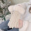 Deutsche Samt-Winterhandschuhe für Damen, warm, fingerlos 6