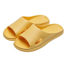 Pantoufles de salle de bain unisexes Ediodpoh – Sandales confortables pour la maison, couleur unie, semelle plate, jaune, pointure 5,5, compatibles