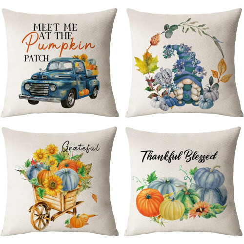Housses de coussin d'automne 40 x 40 cm (lot de 4)