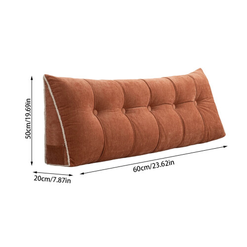 Almohada triangular de terciopelo para cabecero Twin XL 2
