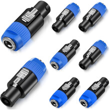 8x NL4FC naar 1/4 inch luidsprekeradapters