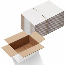 Verzenddoos wit, gegolfd, 9x6x4 inch, 25 stuks