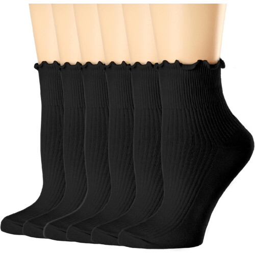 Damstrumpor med volang och mudd, 6-pack