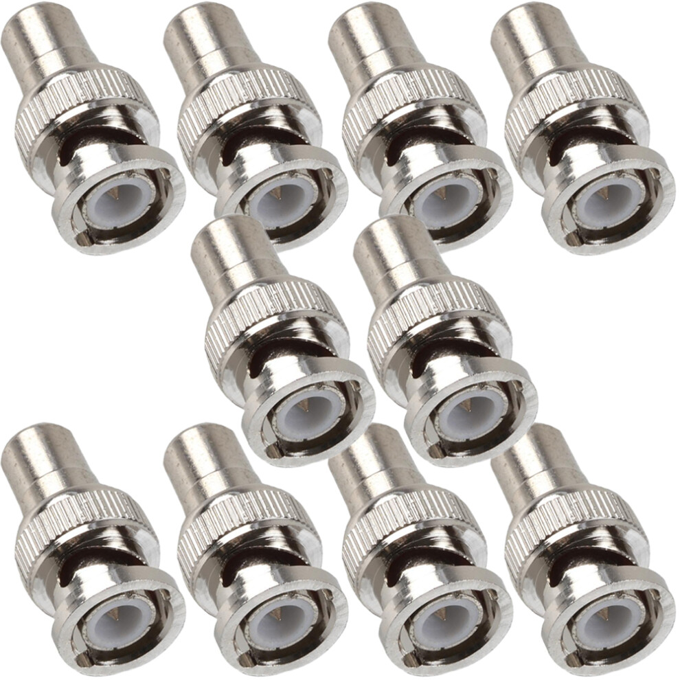 10X Bnc Male To 1 Rca Phono Female Adapter Cctv Camera Dvr Video Converter Plug 5056199871094