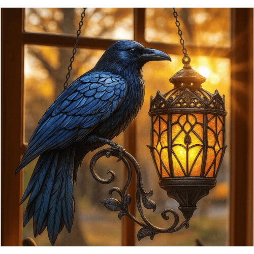 Gotisk korp akrylhängande ornament 1 styck
