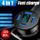 Πρίζα αυτοκινήτου QC3USB 4 κατευθύνσεων για τηλέφωνο, τσιγάρο καινούρια. Power UK 3