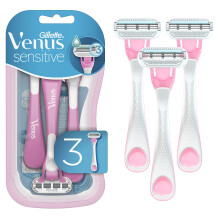 Gillette Venus Sensitive Vrouwen Wegwerpscheerapparaten - Verpakking van 3 Scheermesjes (Verpakking kan variëren)