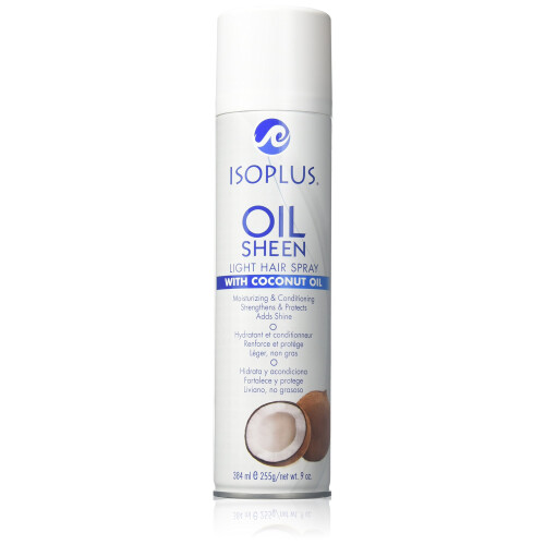 Isoplus Spray de Brillo Ligero con Aceite de Coco, 9 Oz