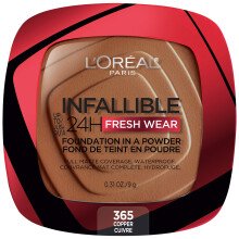 L'Oreal Paris Makeup Infallible Fresh Wear Foundation in Powder, 24H Wear, Waterproof, Copper, 0.31 oz.