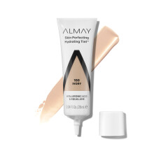 Almay Hydrating Liquid Foundation Tint, Lätt med Lätt Täckning, Naturligt Dewy Finish, Hypoallergenisk, 10