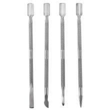 1 Ensemble de 4 piece Pousseur de cuticule Outil de supression de polissage de gel UV Manicure Coupe-cuticules (4 PCS, Argent)