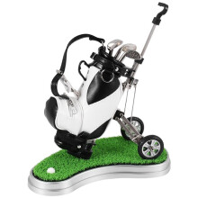 Golfpennor med GolfbaghåLlare, NyhetsgåVor med 3 Delar Aluminiumpenna Kontorsbord Golfbag PennhåLlare