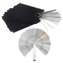 13Pcs Guitar Nut Files Set Bridge Saddle Nut Files + 32 Blades Feeler Gauge Dual Marked Metric and Imperial Measuring Tool + 9 Sheet Sandpaper