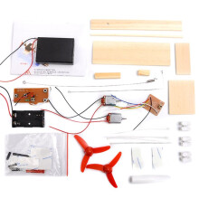Assembled Wind Turbine Model Boat Wooden Remote Control Boat DIY Science Educational Toys Gift Model