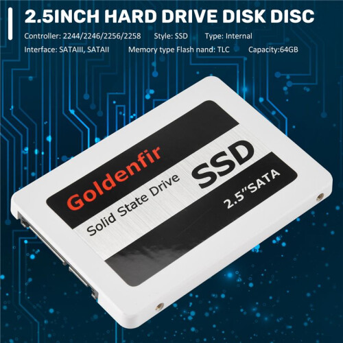 Goldenfir SSD 64GB SSD 2.5 Hard Drive Disk Disc Solid State Disks 2.5Inch Internal SSD 2