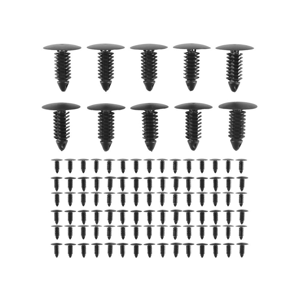 100X Plastic Bumper Fastener Rivet Clips Automotive Furniture Assembly Expansion Screws Kit Auto Body Clips Black 6033286433624
