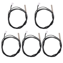 5pcs 1 Meter Waterproof Temperature Sensor Probe, Stainless Steel 10k 3950 NTC Thermistor Probe, Digital Temperature Transimitter Extension Cable,CPU