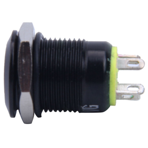 12V 2A 9.5mm LED Metal Cap Power Momentary Push Button  Car DIY Modified, Yellow 1