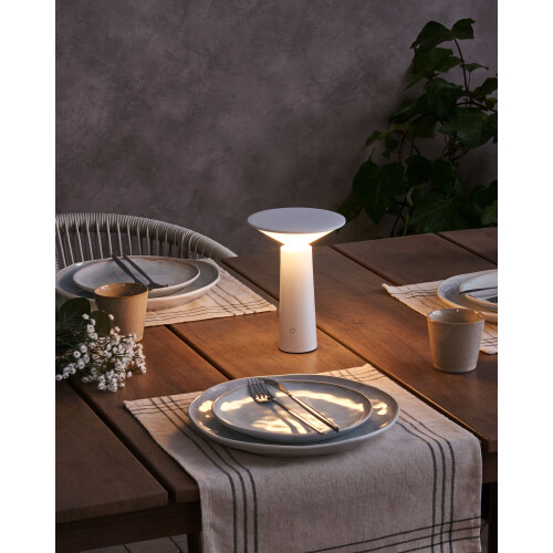 Beliani Wireless LED Table Lamp LEVIRA with Dimmer Metal White 1
