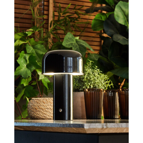 Beliani Wireless LED Table Lamp BESOS with Dimmer Metal Black 1