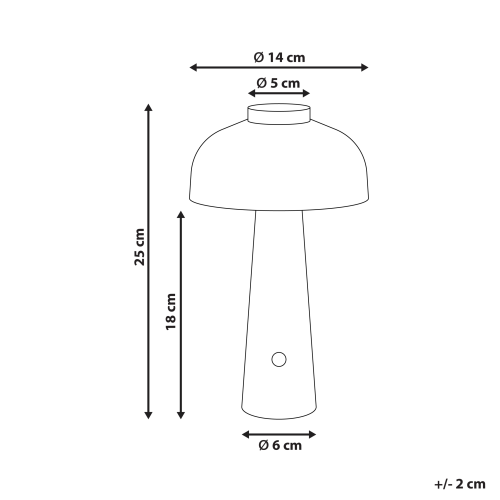 Beliani Wireless LED Table Lamp AGUSAN with Dimmer Metal Grey 2