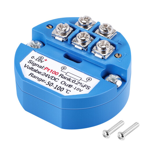 RTD PT100 Temperature Transmitter DC24V Minus 50 ~ 100 degree Output 0-10V 1