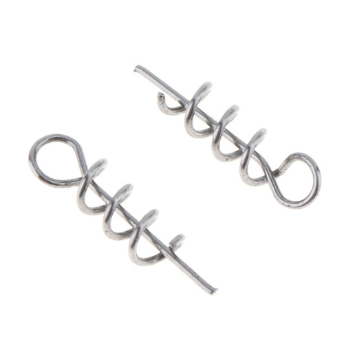 100Pcs Spring Twist Lock Fishing Hook Centering Pin for Soft Lure Bait Worm Crank 1