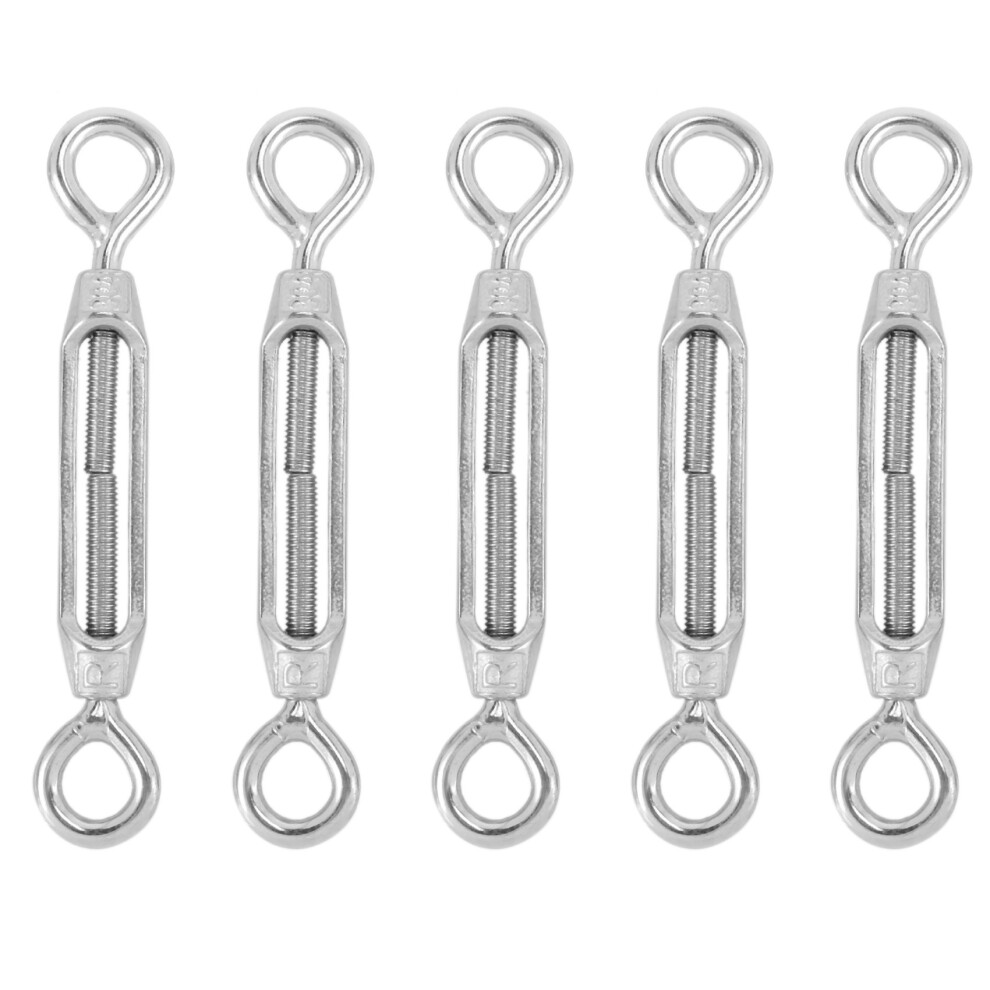 M4 Stainless Steel 304 Eye & Eye Turnbuckle Wire Rope Tension (5Pcs) 4712660506506
