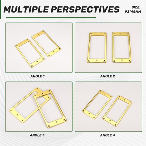2 Pcs Metal Flat Humbucker Cover Guitar Pickup Frame Mounting Ring 2