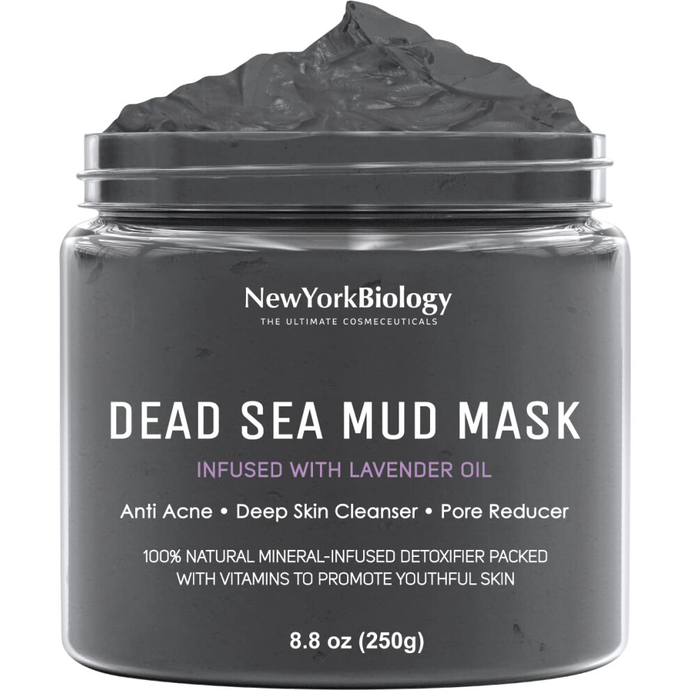 New York Biology The New York Biology Dead Sea Mud Mask For Face And Body Infused With Lavender - Spa Quality Pore Reducer For Acne, Blackheads And Oily Skin - Tightens Sk
