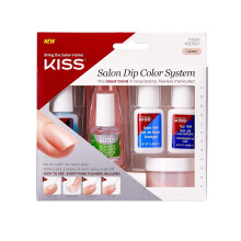 KISS Sistema di Colore Dip per Unghie Kit in Polvere, 'Liaison', Senza Luce UV, Include Gel Base 7g, Gel Top 7g